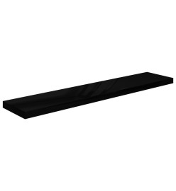 Étagère murale flottante 2 pcs Noir brillant 120x23,5x3,8cm MDF