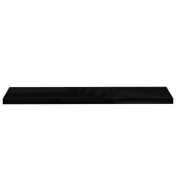 Étagère murale flottante 2 pcs Noir brillant 120x23,5x3,8cm MDF