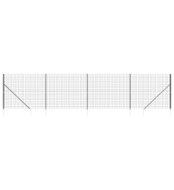 Clôture en treillis métallique et ancrage anthracite 1,6x10 m