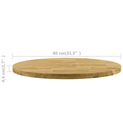 Dessus de table Bois de chêne massif Rond 44 mm 800 mm