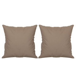 Coussins décoratifs 2 pcs Taupe 40x40 cm Tissu microfibre