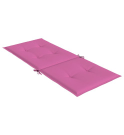 Coussins de chaise à dossier haut 6 pcs rose tissu