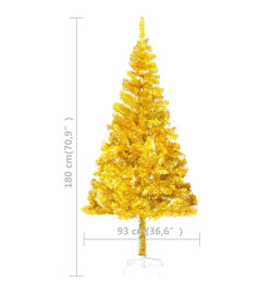 Sapin de Noël artificiel avec support Doré 180 cm PET