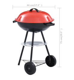 Barbecue portable XXL au charbon avec roues 44 cm