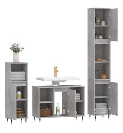 Ensemble de meubles de salle de bain 3 pcs gris béton