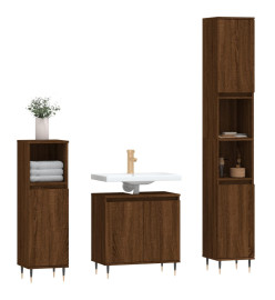 Ensemble de meubles de salle de bain 3 pcs Chêne marron