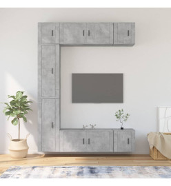 Ensemble de meubles TV 7 pcs Gris béton Bois d'ingénierie