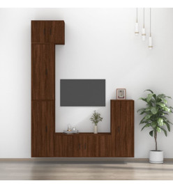 Ensemble de meubles TV 5 pcs Chêne marron Bois d'ingénierie