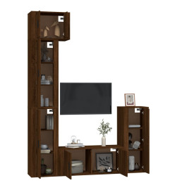 Ensemble de meubles TV 5 pcs Chêne marron Bois d'ingénierie