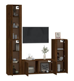 Ensemble de meubles TV 4 pcs Chêne marron Bois d'ingénierie