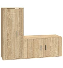 Ensemble de meubles TV 2 pcs chêne sonoma bois d'ingénierie