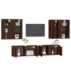 Ensemble de meubles TV 6 pcs Chêne marron Bois d'ingénierie