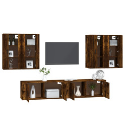 Ensemble de meubles TV 6 pcs Chêne fumé Bois d'ingénierie