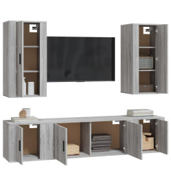 Ensemble de meubles TV 5 pcs Sonoma gris Bois d'ingénierie