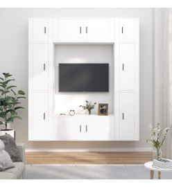 Ensemble de meubles TV 8 pcs Blanc Bois d'ingénierie