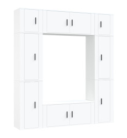 Ensemble de meubles TV 8 pcs Blanc Bois d'ingénierie