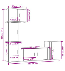 Ensemble de meubles TV 5 pcs Chêne sonoma Bois d'ingénierie