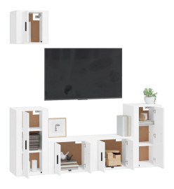 Ensemble de meubles TV 5 pcs Blanc Bois d'ingénierie