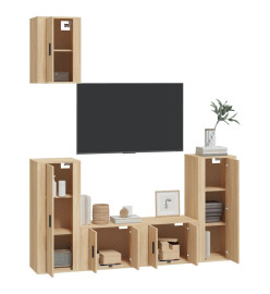 Ensemble de meubles TV 5 pcs Chêne sonoma Bois d'ingénierie