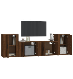 Ensemble de meubles TV 4 pcs Chêne marron Bois d'ingénierie