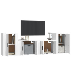 Ensemble de meubles TV 4 pcs Blanc Bois d'ingénierie