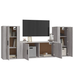 Ensemble de meubles TV 3 pcs Sonoma gris Bois d'ingénierie