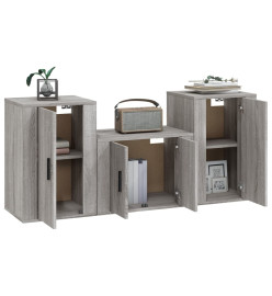 Ensemble de meubles TV 3 pcs Sonoma gris Bois d'ingénierie