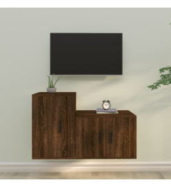 Ensemble de meubles TV 2 pcs Chêne marron Bois d'ingénierie