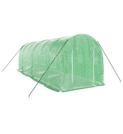 Serre avec cadre en acier vert 12 m² 6x2x2 m