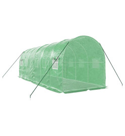 Serre avec cadre en acier vert 12 m² 6x2x2 m