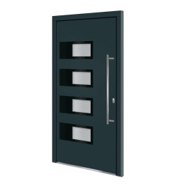 Porte d'entrée Anthracite 100x200 cm Aluminium et PVC