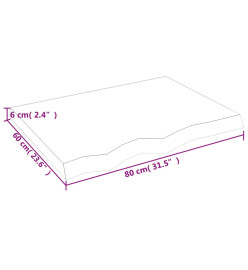 Dessus de table 80x60x6 cm bois de chêne massif non traité