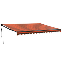 Auvent rétractable automatique orange et marron 4,5x3 m