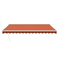 Auvent rétractable orange et marron 4x3 m tissu et aluminium