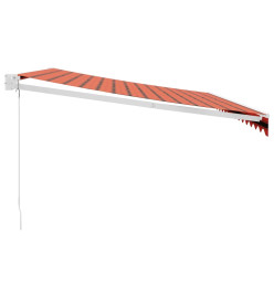 Auvent rétractable orange et marron 4x3 m tissu et aluminium