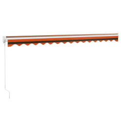 Auvent rétractable orange et marron 4x3 m tissu et aluminium