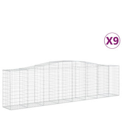 Paniers à gabions arqués 9 pcs 400x50x100/120 cm Fer galvanisé