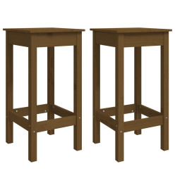 Ensemble de bar 3 pcs Marron miel Bois de pin massif