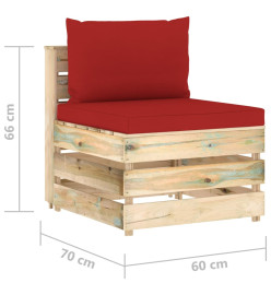 Canapé central sectionnel avec coussins Bois imprégné de vert