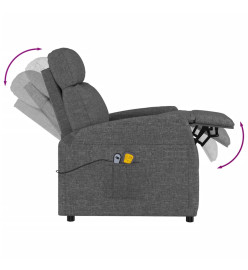 Fauteuil de massage inclinable Gris foncé Tissu