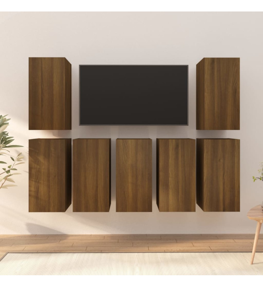 Meubles TV 7 pcs Chêne marron 30,5x30x60 cm Bois d'ingénierie