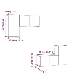 Ensemble de meubles TV 4 pcs Chêne fumé Bois d'ingénierie