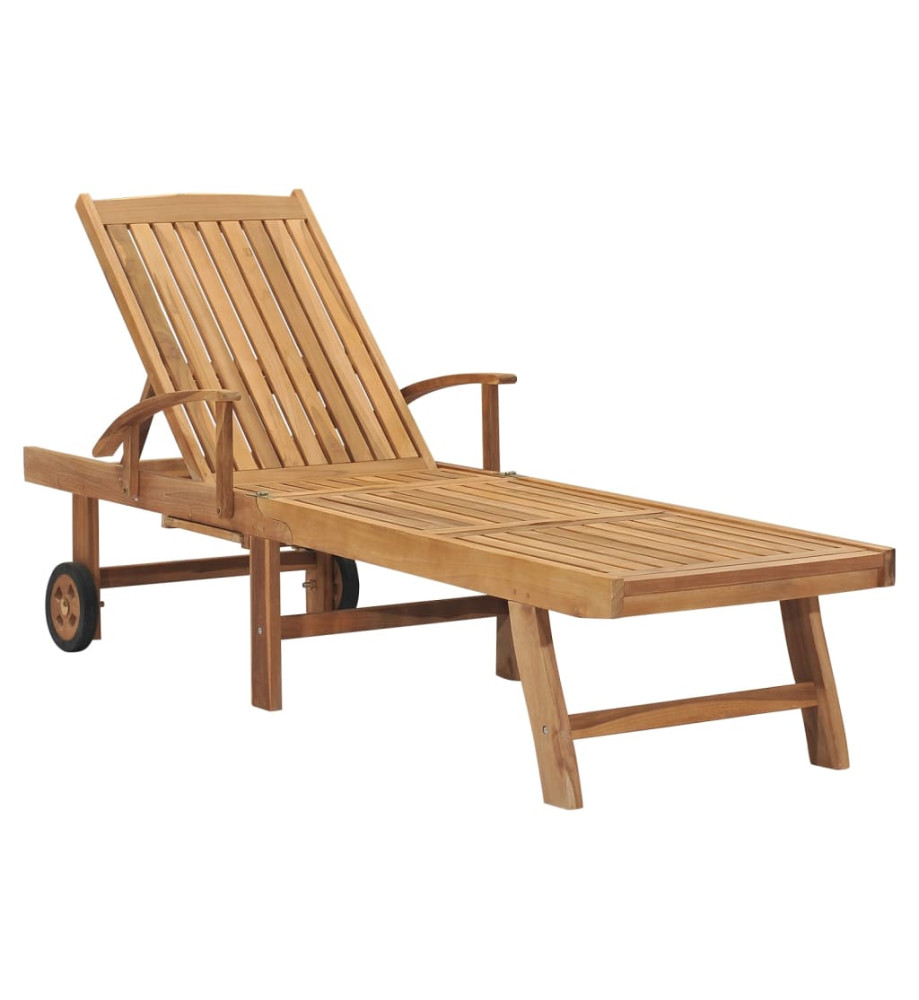 Chaise longue Bois de teck solide