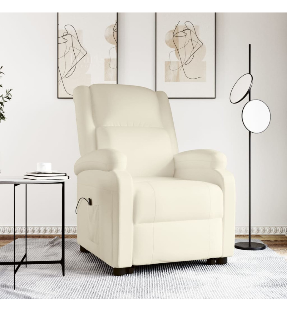 Fauteuil Crème Similicuir