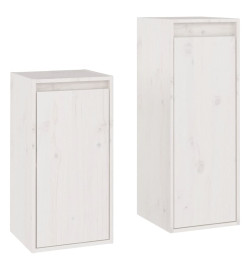 Meubles TV 2 pcs Blanc Bois massif de pin