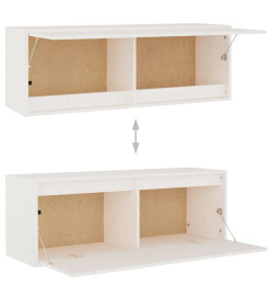 Meubles TV 2 pcs Blanc Bois massif de pin