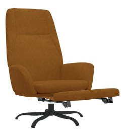 Chaise de relaxation avec repose-pied Marron Velours