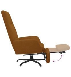 Chaise de relaxation avec repose-pied Marron Velours