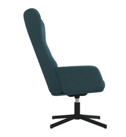 Chaise de relaxation avec tabouret Bleu Velours