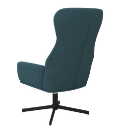 Chaise de relaxation avec tabouret Bleu Velours